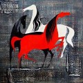 Dekor Acryl pferd und Sand ORIGINALE abstrakte